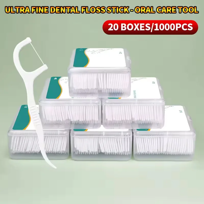 Caja de 1/3/6/20 de hilo Dental desechable portátil, palillo de dientes de plástico, palo de hilo Dental de alta tensión, caja de hilo Dental ﻿ Cuidado bucal