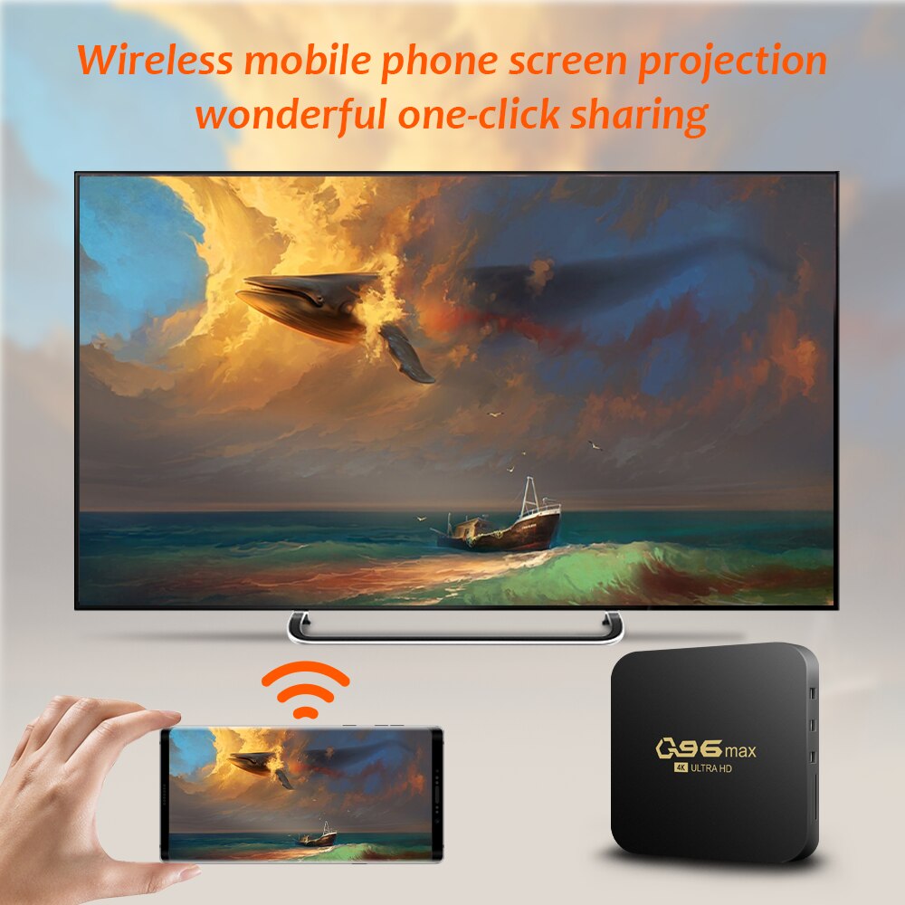 HONGTOP WIFI 4K Q96 MAX Smart TV Box 2.4/5G Set-top Box Android 10.0 Media Player Android Quad Core Smart TV Box Media Player