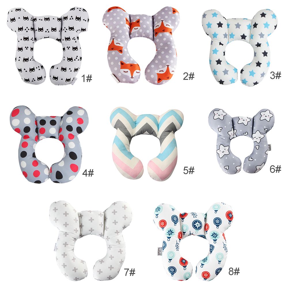어린이용 U 모양 목 지지대 베개, 여행 카시트, 머리 및 목 베개, 머리 받침, 머리 보호 쿠션