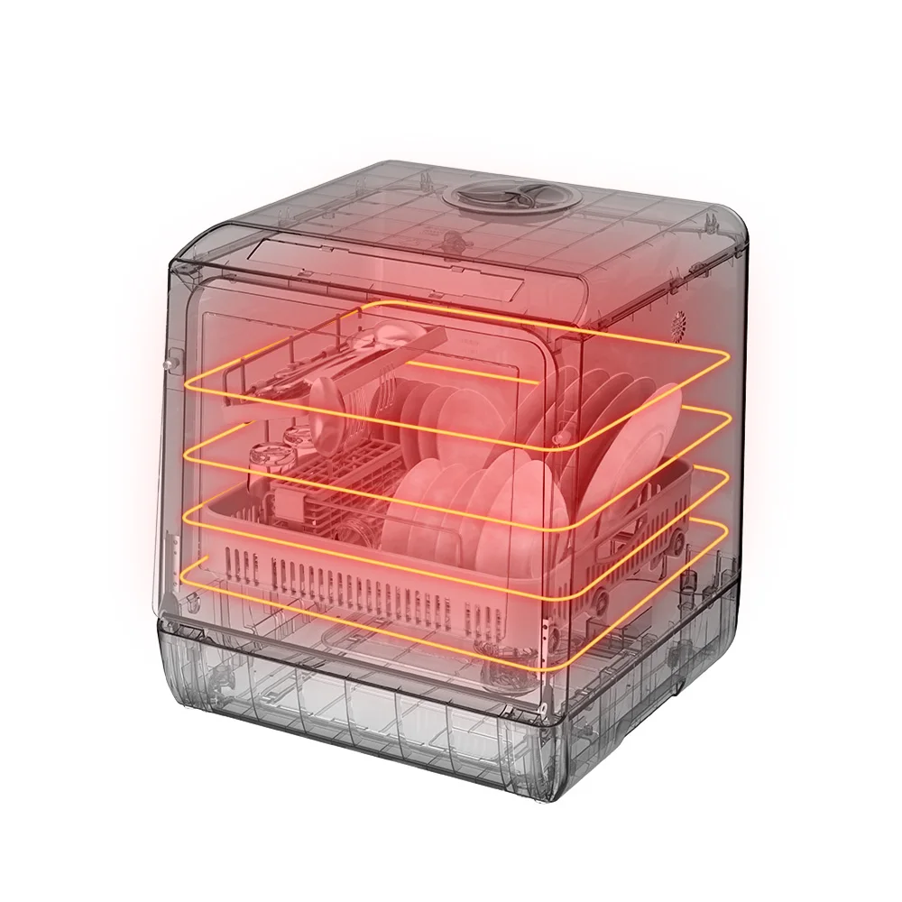 BlitzHome BH-CDW1 lave-vaisselle de comptoir Portable intelligent avec contrôle APP 4-6 ensembles de lave-linge à double Modes d'entrée d'eau de grande capacité