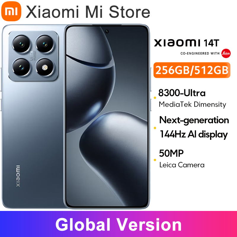 【Брендовая +】Глобальная версия Xiaomi 14T 5G 256 ГБ 512 ГБ MTK Размер 8300-Ультра 144 Гц AMOLED-дисплей 50 МП Leica Camera