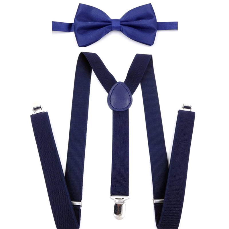 Unisex Bretels Bowtie Sets Clip-on Gesp Mannen Bandjes Verstelbare Elastische Y-Back Bretels Trouwpak Broek Jeans Accessoires