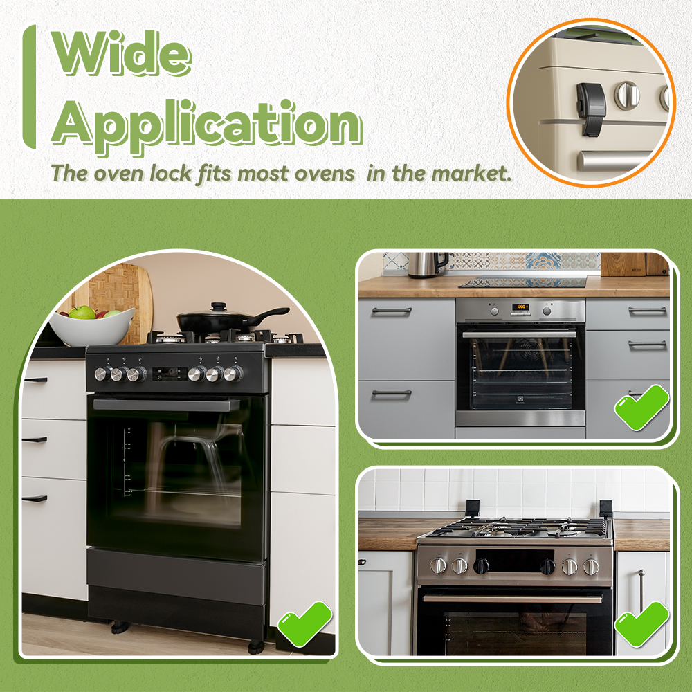 SAFELON 1 パックアップデートベビー安全オーブンドアロック、キッチン安全オーブンドアロック、赤ちゃんと幼児用チャイルドプルーフロック