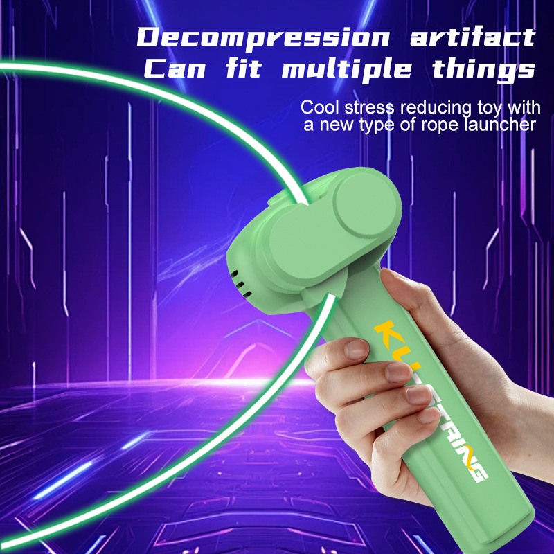 ecompression rope launcher, play with a yarn gun, rechargeable electric night light toy, cat teaser night light