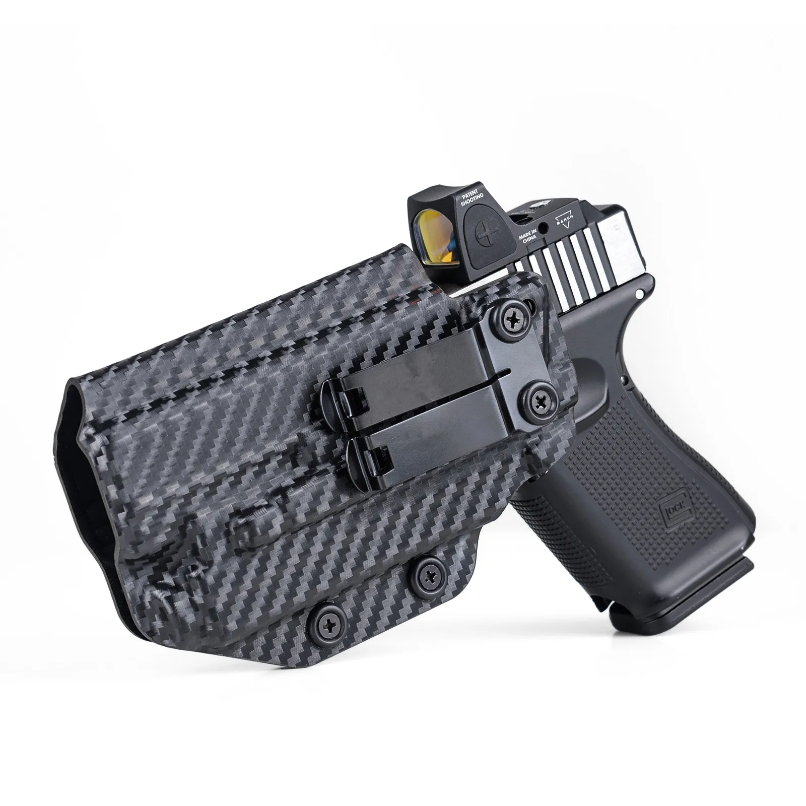Funda IWB Kydex para Glock 19 19X 23 25 32 44 45 con linterna táctica Olight Baldr S, cinturilla interior, transporte oculto