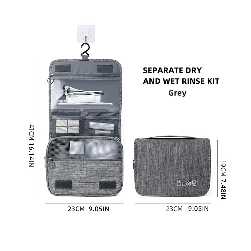 Organizador plegable para artículos de tocador, bolsa de almacenamiento colgante, estuche de maquillaje para baño, bolsa de cosméticos, bolsa de viaje para negocios
