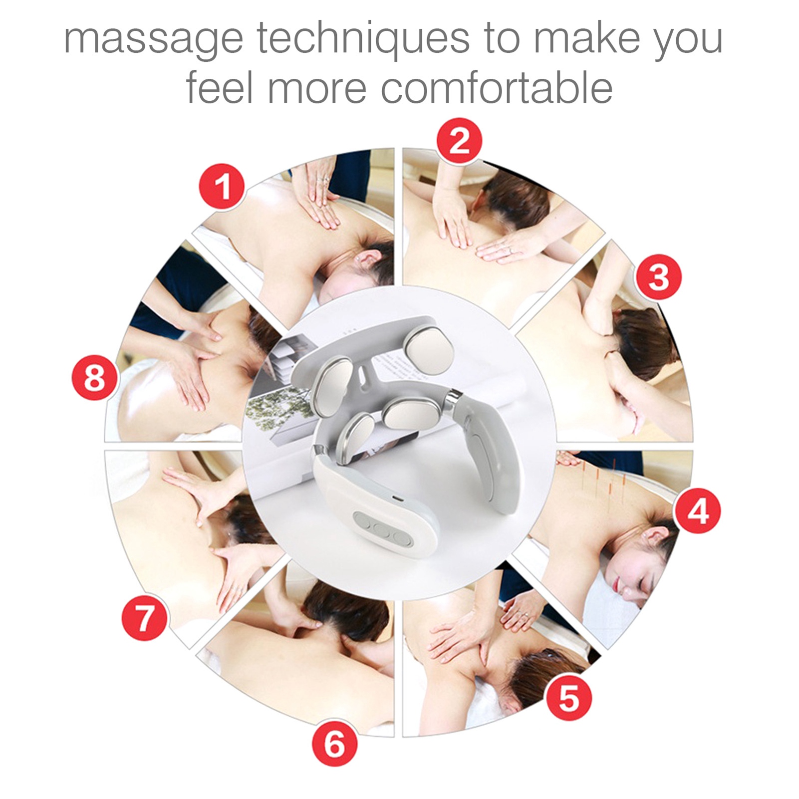 Neck Massage Machine 4 Head And Neck Protection Heating Machines Breathing Light Vibration Hot Compress Cervical Spine Machine