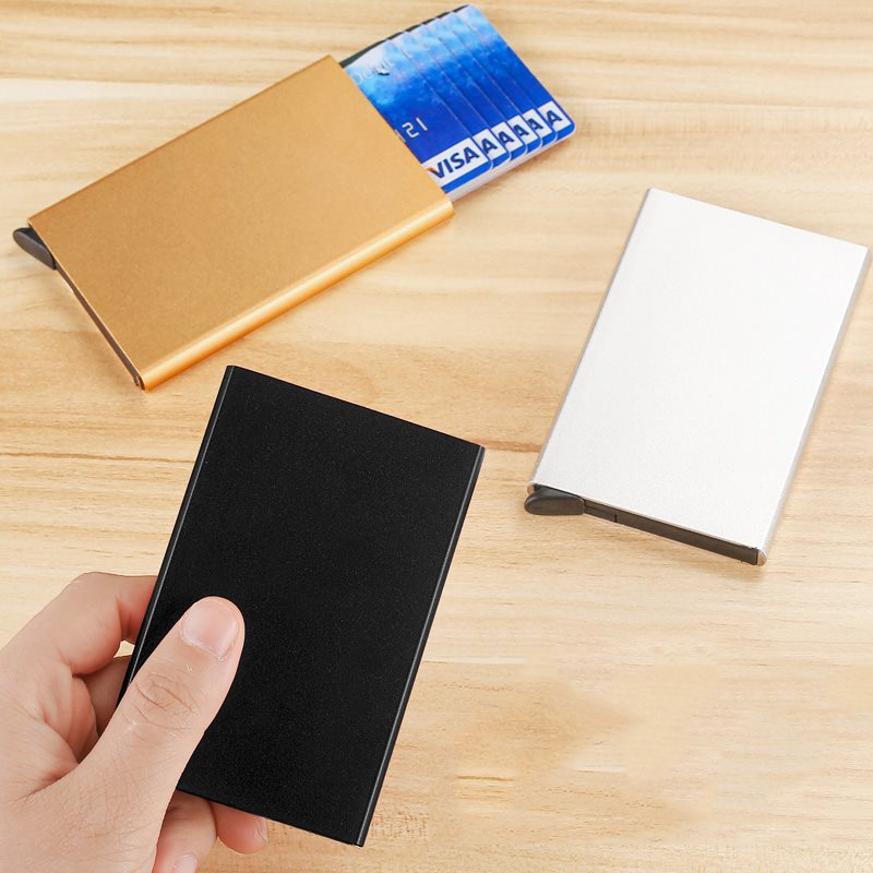 抗 Rfid ブロッキング保護マジック男性 ID クレジットカードホルダー財布男性女性金属ビジネス銀行クレジットカードカードホルダーケース