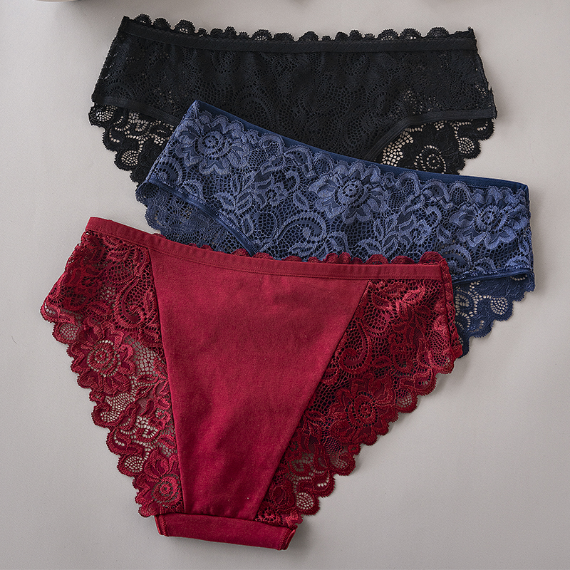 3 pz/set di lusso ricamo floreale mutandine di pizzo slip da donna sexy lingerie cava biancheria intima femminile signore mutande traspiranti