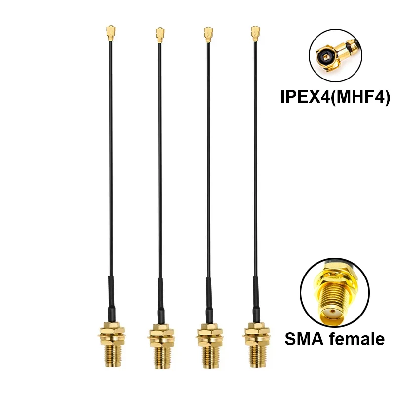 4 ชิ้น Quectel YE0001BA 5 กรัม 4 กรัม LTE เสาอากาศ 600-6000 เมกะเฮิร์ตซ์ SMA ชาย YM0004AA MHF4 Pigtail สําหรับ RM520N-GL RM500Q RM510Q RM530N