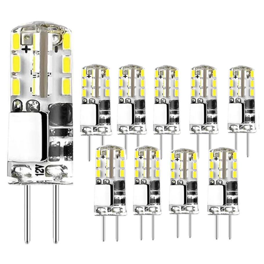 10 pz G4 Lampadine A LED 2 W 3 W 5 W 9 W 12 W 15 W AC DC12V AC 220 V SMD luce Lampada In Silicone Bianco Caldo/Bianco Angolo di 360 Gradi illuminazione a LED