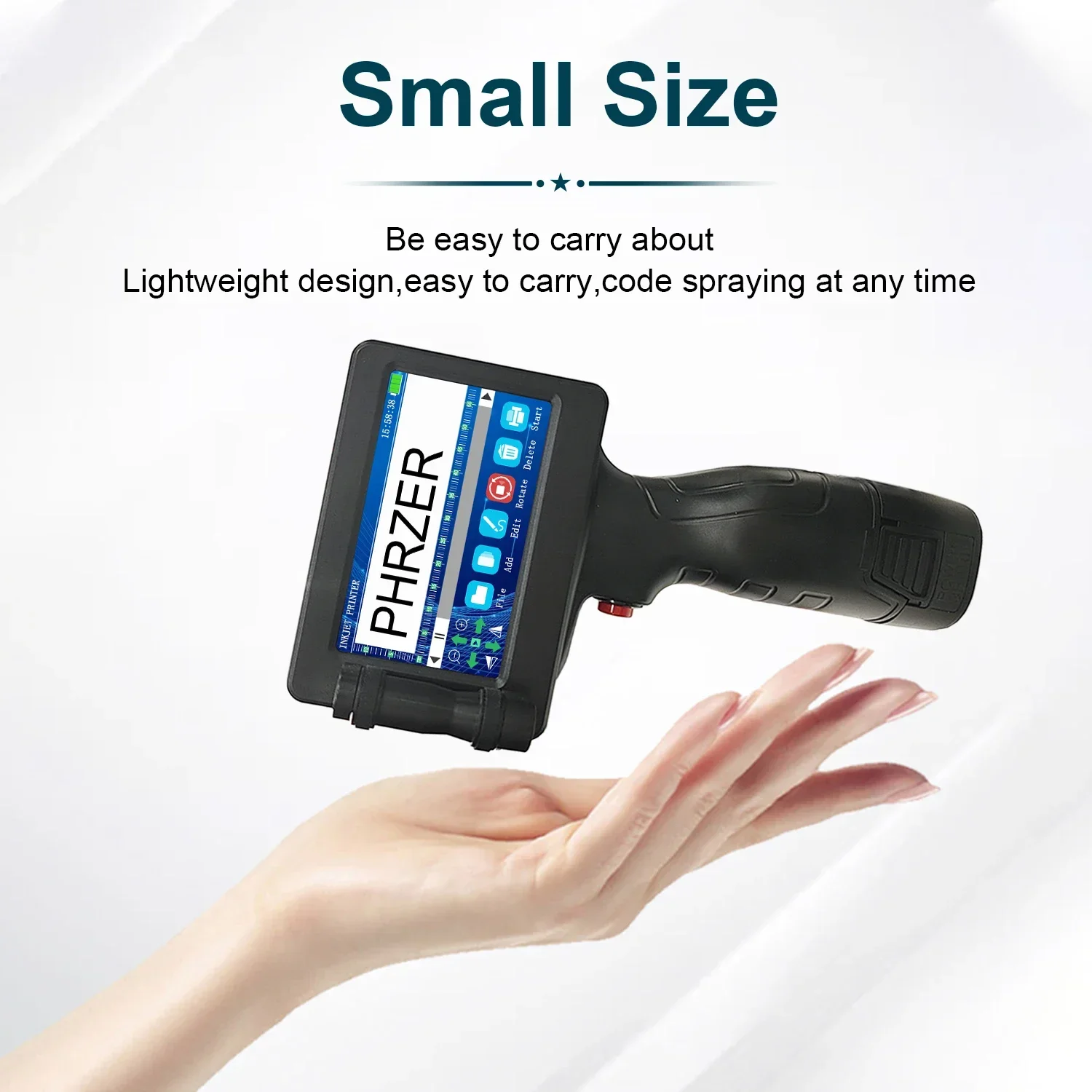 Phezer P17 เครื่องพิมพ์อิงค์เจ็ทมือถือ หมายเลขวันที่ วันหมดอายุ โลโก้ บาร์ QR รหัสชุด วันหมดอายุ 12.7 มม. เครื่องพิมพ์ฉลาก 28 ภาษา