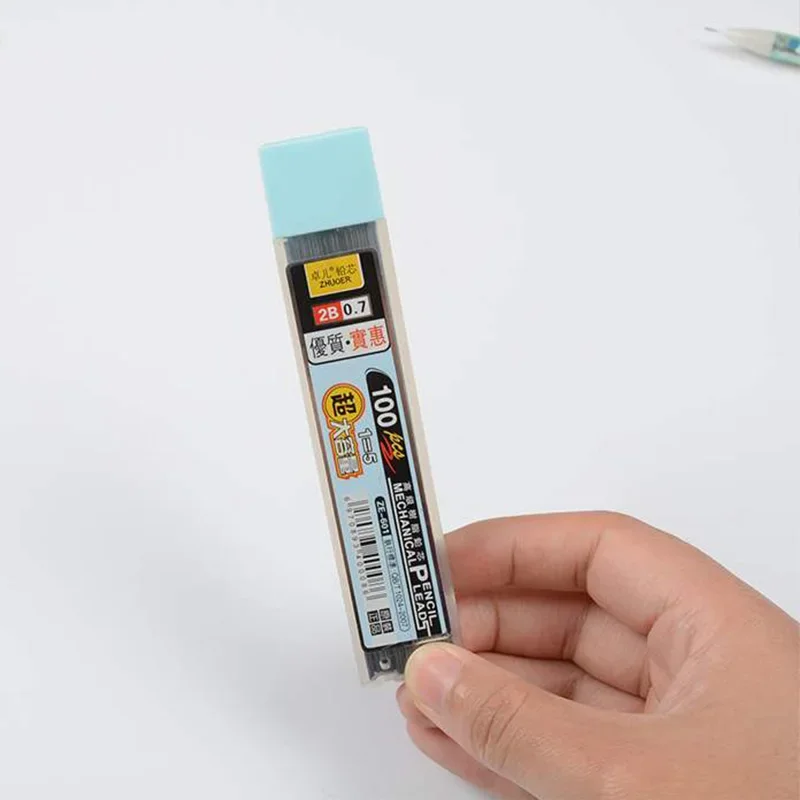 100 Cái/hộp Cơ Bút Chì 0.5Mm/0.7Mm 2B Bút Chì Cần Tự Động Ruột Bút Chì Đổ Lại Trường Nghệ Thuật Phác Thảo vẽ Vật Dụng