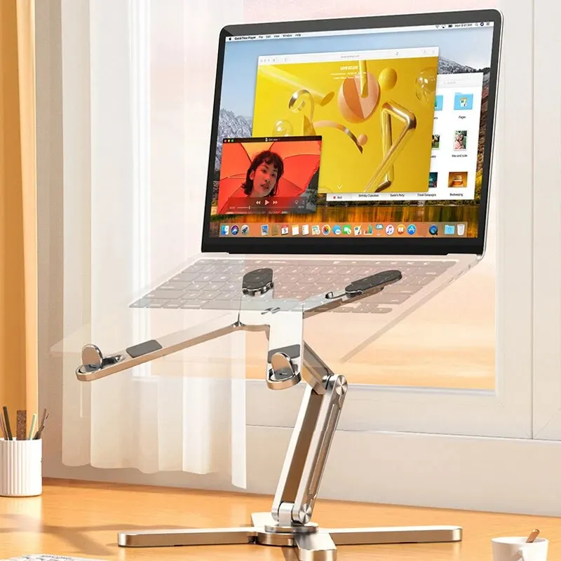 Suporte Portátil Dobrável Com Dissipação De Calor, Rotação De 360 °, Mesa Do Notebook, Suporte De Liga De Alumínio, Portátil, Livro, Suporte Do Tablet
