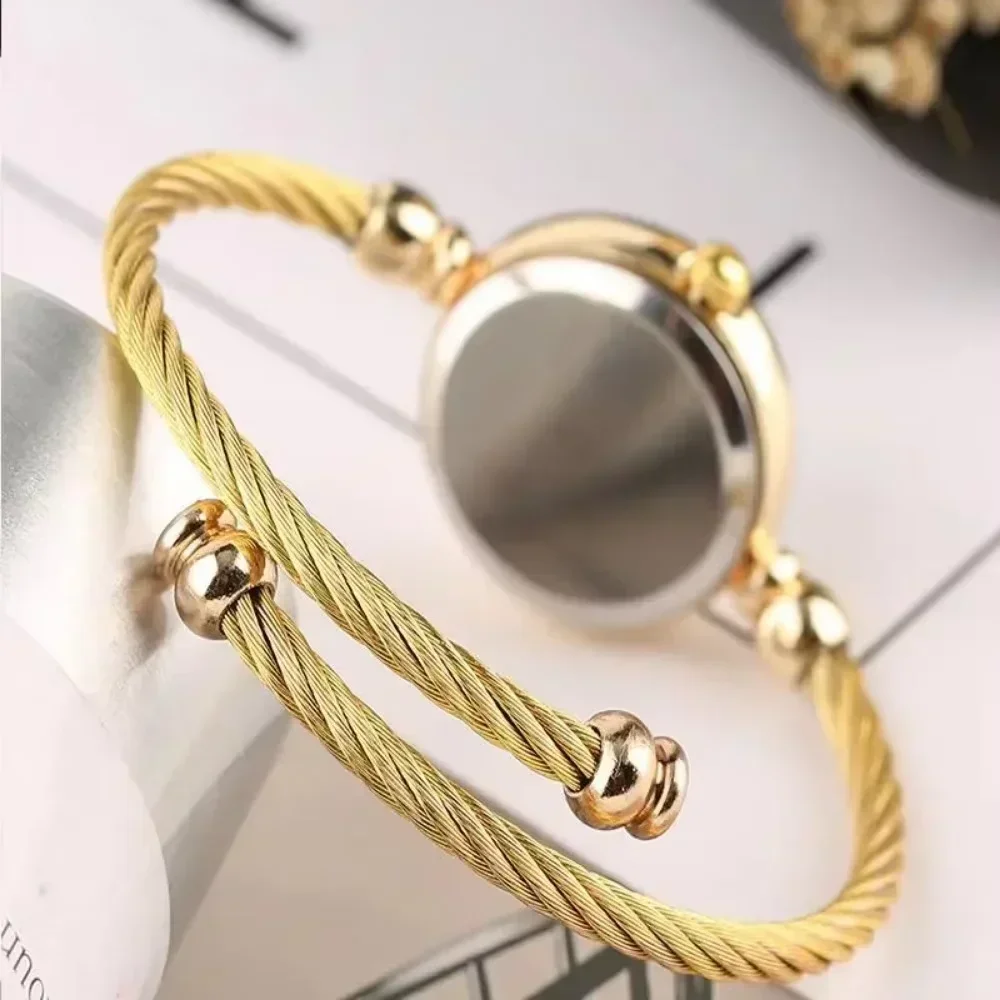 Reloj para mujer, pulsera pequeña de oro, relojes de lujo, Reloj de pulsera de cuarzo de acero inoxidable para mujer, Reloj informal de marca para mujer