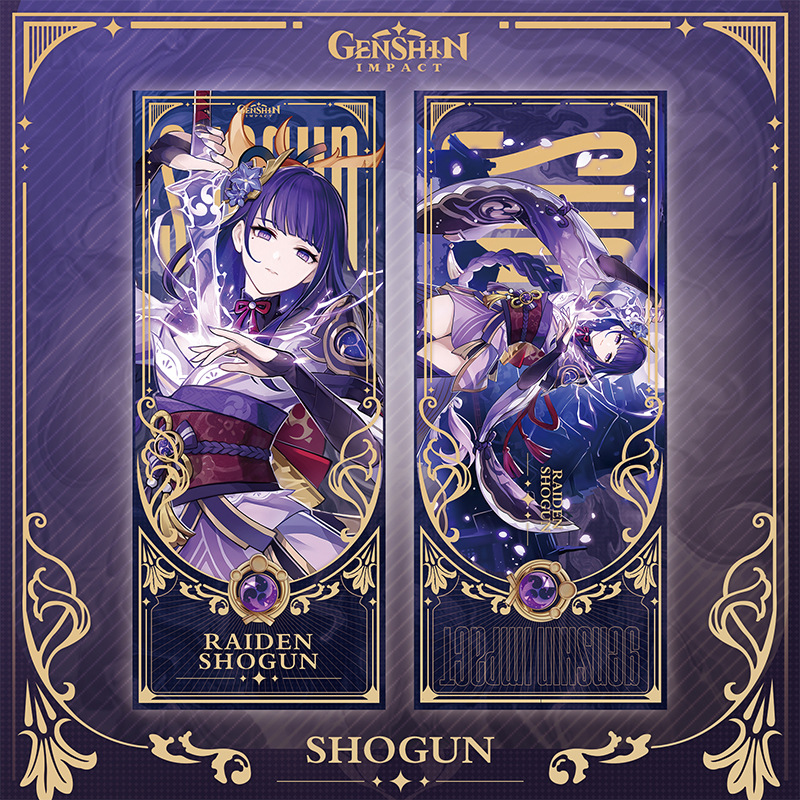 Inazuma Series Genshin Impact Laser Ticket Bookmark 160*65mm Chiori Raiden Shogun Kazuha Ayato Itto Yae Miko Kokomi  Ayaka