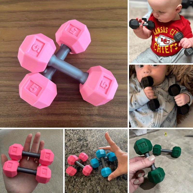 2 ピース/セットおもちゃダンベル革新的なミニチュアプラスチックベビーダンベルセット - 幼児のためのクリエイティブなおもちゃ