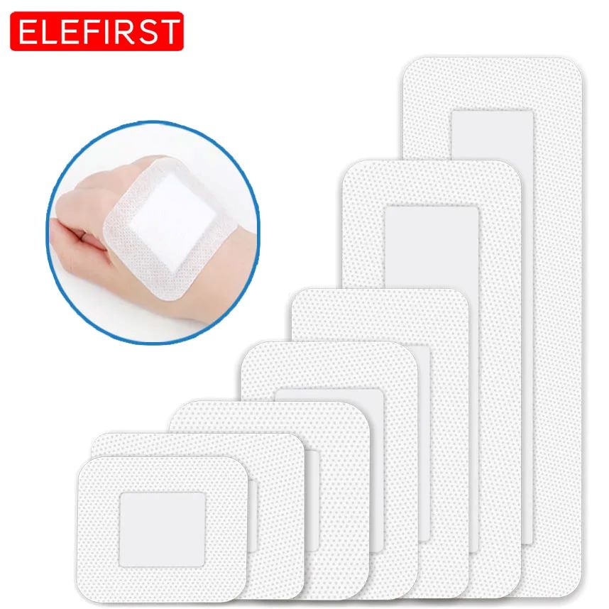 10pcs กันน้ํา Breathable ปราศจากเชื้อ Dressing พลาสเตอร์แผล Hemostasis สติกเกอร์เบาะกาว First Aid BANDAGE ฉุกเฉินชุด