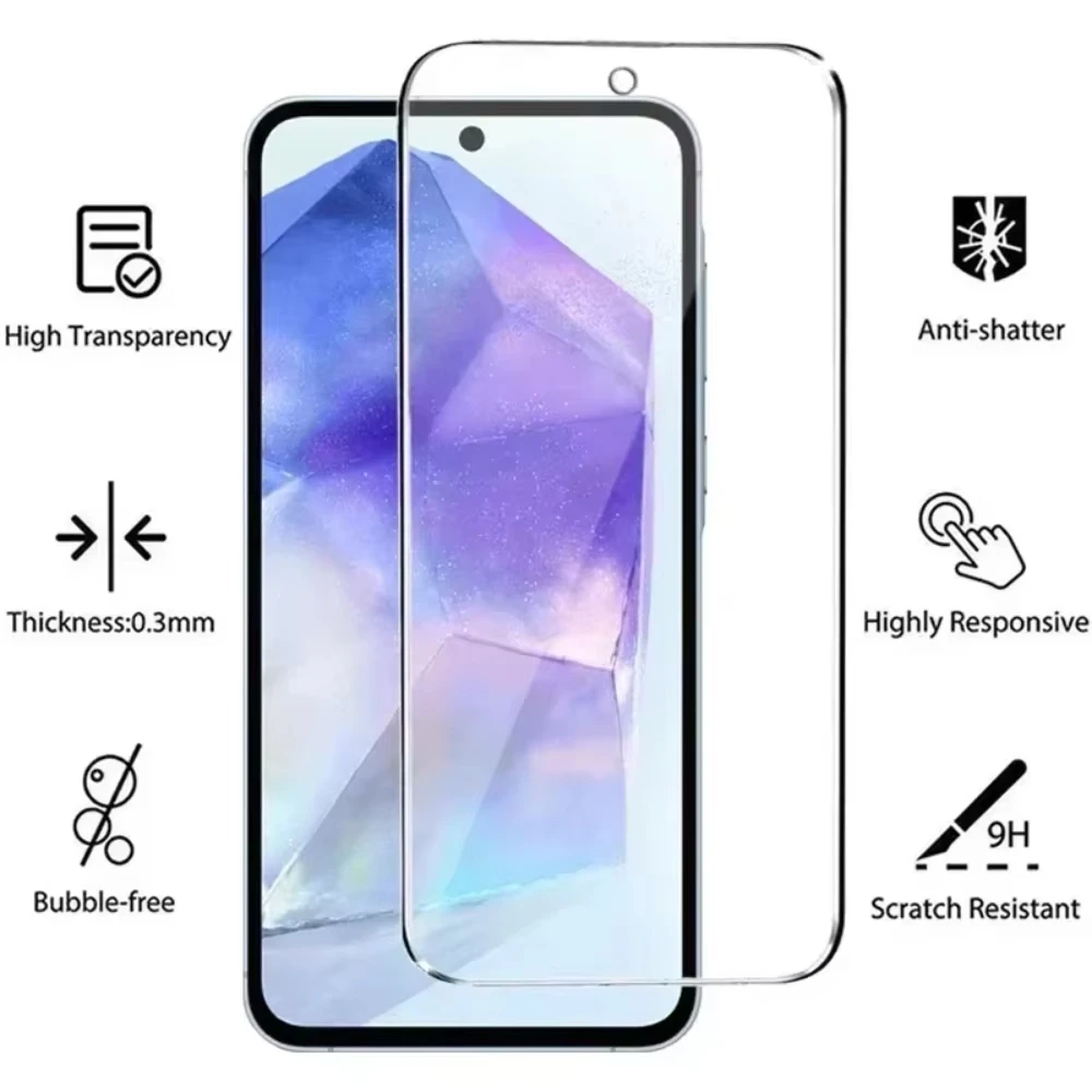 NNBILI 5 pezzi protezione schermo per Samsung A55 A15 A54 A34 A13 A14 A53 A52 A12 A33 A52S A32 A35 A71 A72 A51 A22 S10E vetro temperato