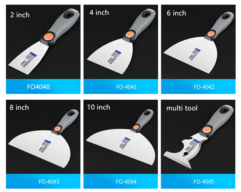สแตนเลส Drywall ฉาบ Scraper เครื่องมือ Putty Knife เกรียงผนังทําความสะอาดพลั่วเครื่องมือก่อสร้าง 2/4 /6/8/10 นิ้ว