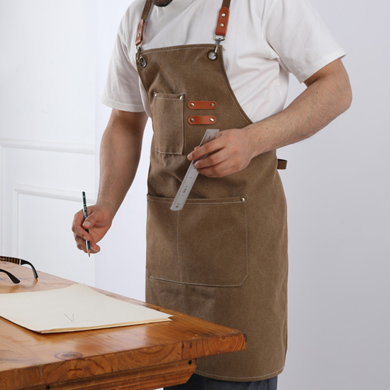 Thick canvas apron, kitchen, coffee, hair salon, carpenter, horticultural worker, denim strap, cotton apron