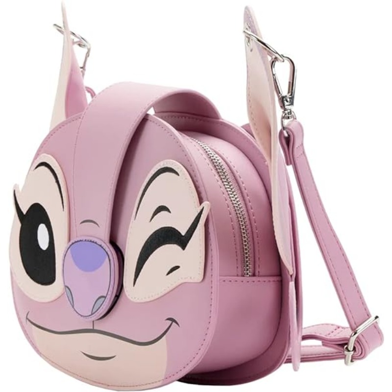 女性のためのDisney liloとstitch天使のクロスボディバッグ、ラウンジフライパー、ハンドバッグ