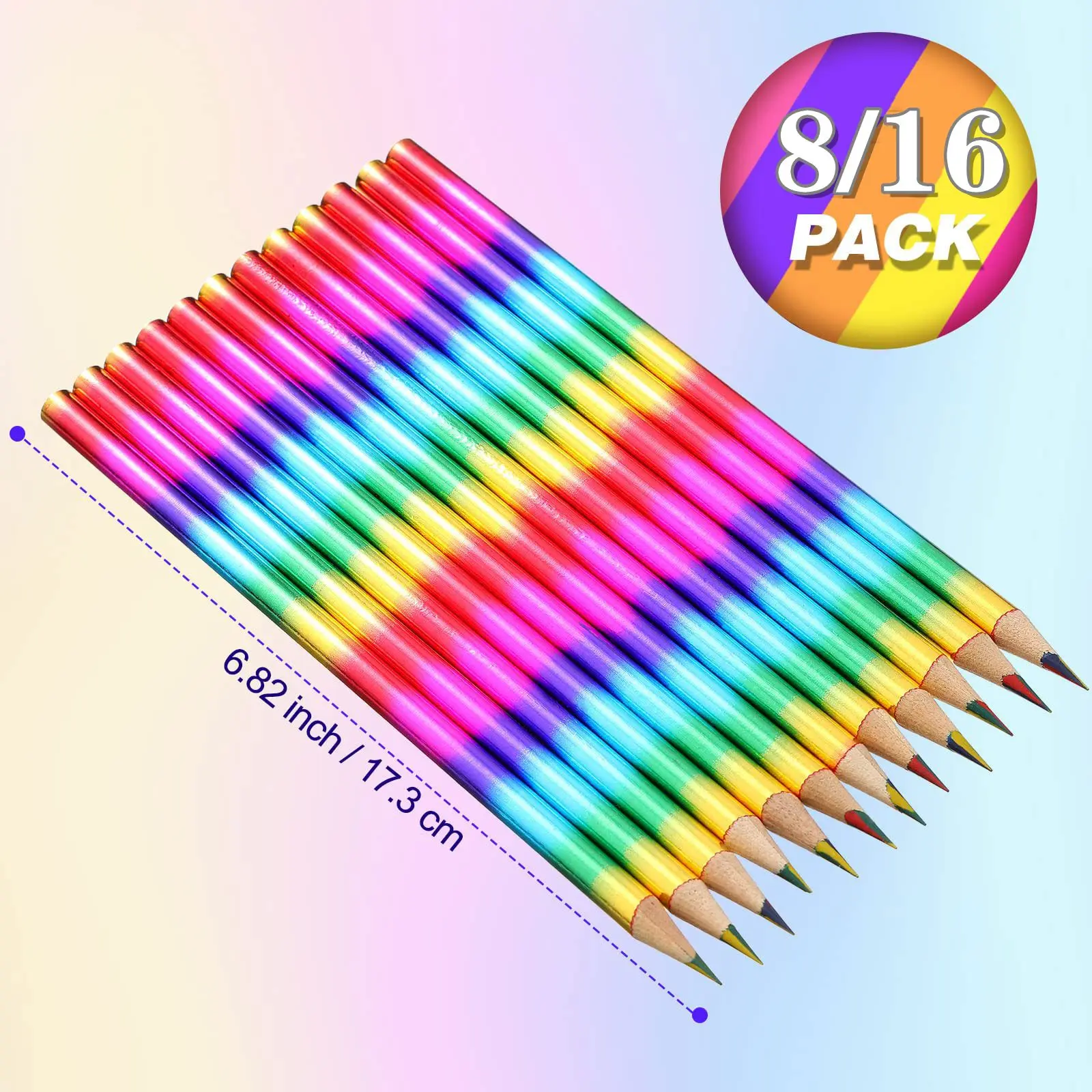 8/16 pezzi arcobaleno 4 matite colorate in 1 matite arcobaleno matite colorate in legno matita multicolore per bambini materiale scolastico per ufficio