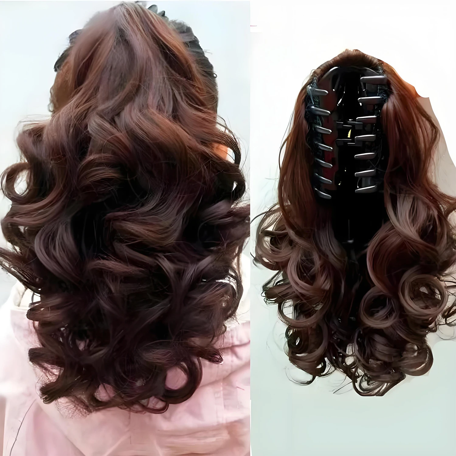 10 Zoll synthetische kurze gewellte lockige Pferdeschwanz Klaue Clip-in-Haarverlängerung braun blond schwarz Haarteil für Frauen