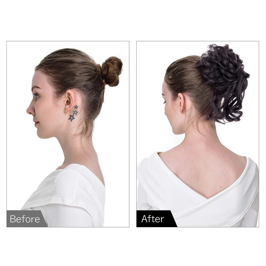 Tổng Hợp Búi Tóc Rối Scrunchy Tặng Lượn Sóng Chignon Thun Scrunchie Tóc Miếng Cô Dâu Bộ Tóc Giả Dễ Dàng Bun Updos Nữ Bé Gái