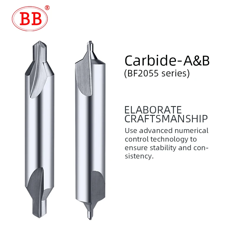 BB Trung Tâm Mũi Khoan Carbide & HSS Co M35 Mũi Khoan Chamfer Bit Một B Tạo Thành Đường Kính 1 1.5 1.6 2 3.15 4 5 6