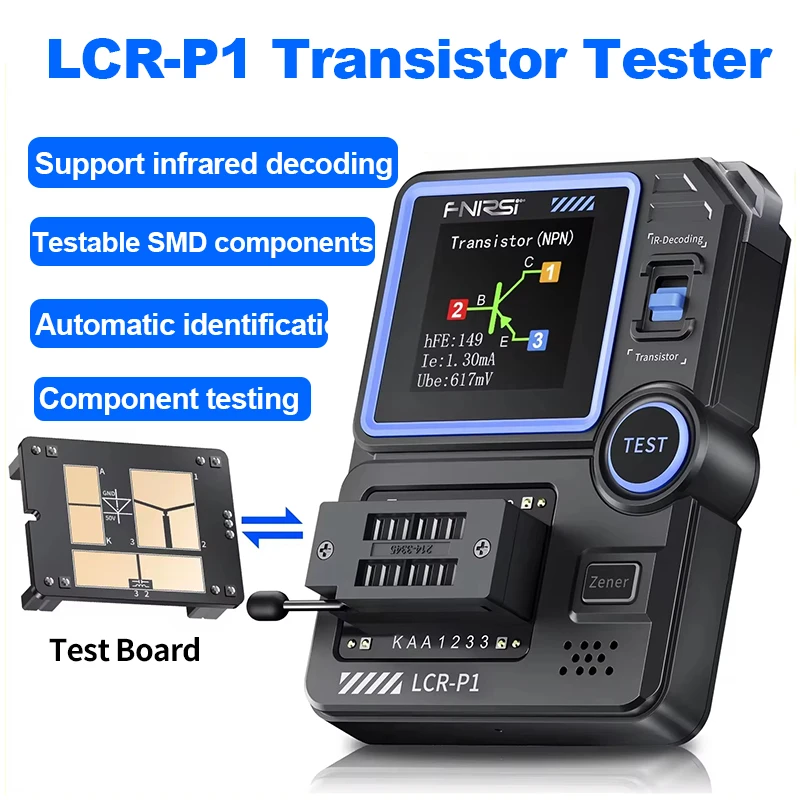 Probador de transistores LCR-P1, medidor de capacitancia de Transistor triodo de diodo, medidor de resistencia LCR ESR, probador multifuncional