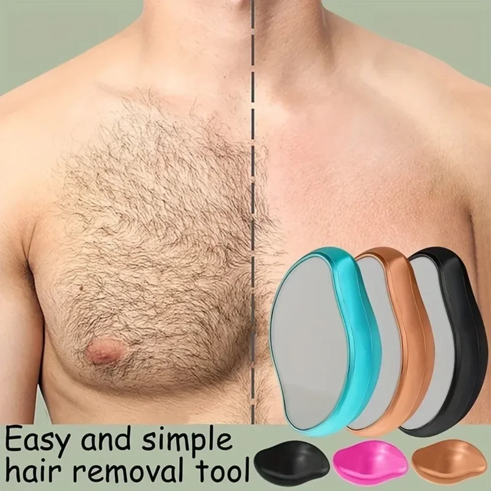 Gomma per depilazione in cristallo, strumento per depilazione manuale indolore, rimozione peli del corpo in vetro sicuro, delicata per tutta la pelle, multicolore