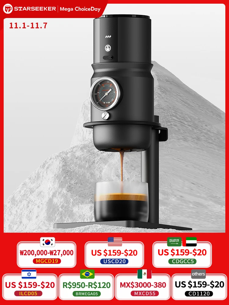 STARSEEKER Super58 Portable Electric Espresso Machine Travel Coffee Maker For Camping Car Coffee Maker With USB-C Bracket Tamper