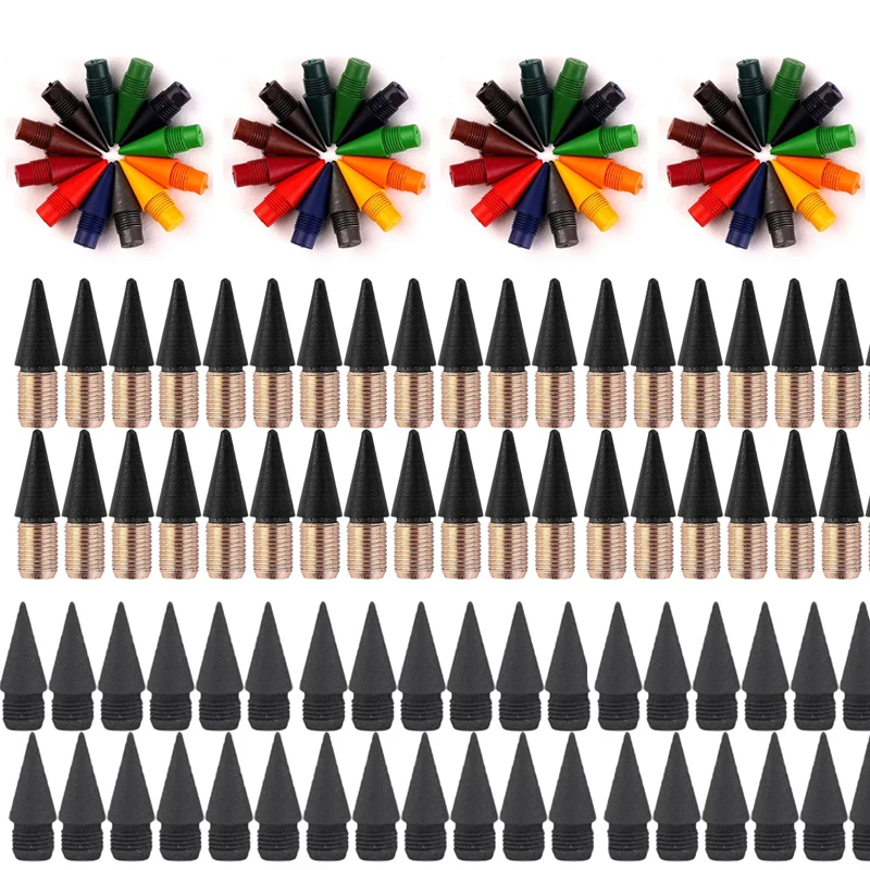 12/36pcs Replaceable 12 Colors Eternal Pencil Nib No Ink HB Pencil Writing Accessories Sketch Stationery Refills School Supplies
