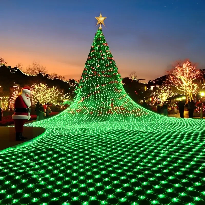Halloween LED Large Outdoor mesh net string Lights Christmas Party Decoration DIY Window Curtain Lights Horror Props Bar