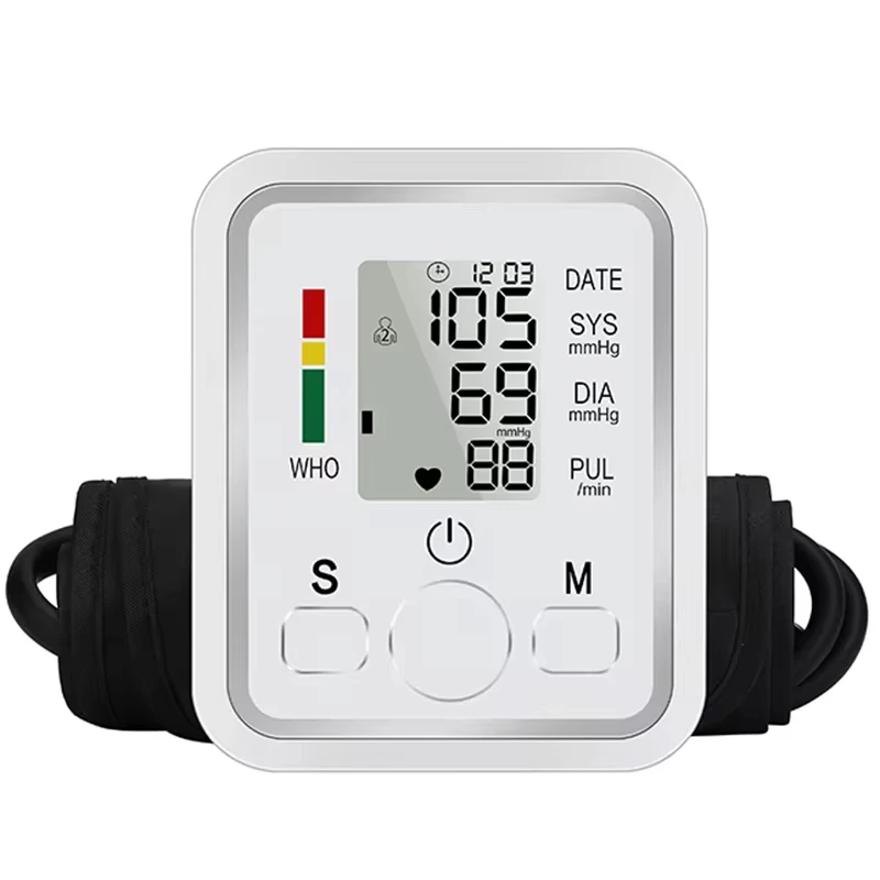 Monitor de presión arterial AJC, tonómetro Digital, medidor de presión arterial para la parte superior del brazo, esfigmomanómetro médico automático BP, pulso