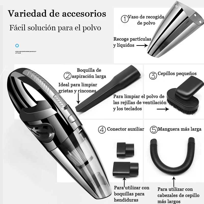 Aspirateur à main sans fil, aspiration cyclonique puissante, Portable, Rechargeable, Charge rapide, pour poils d'animaux à la maison