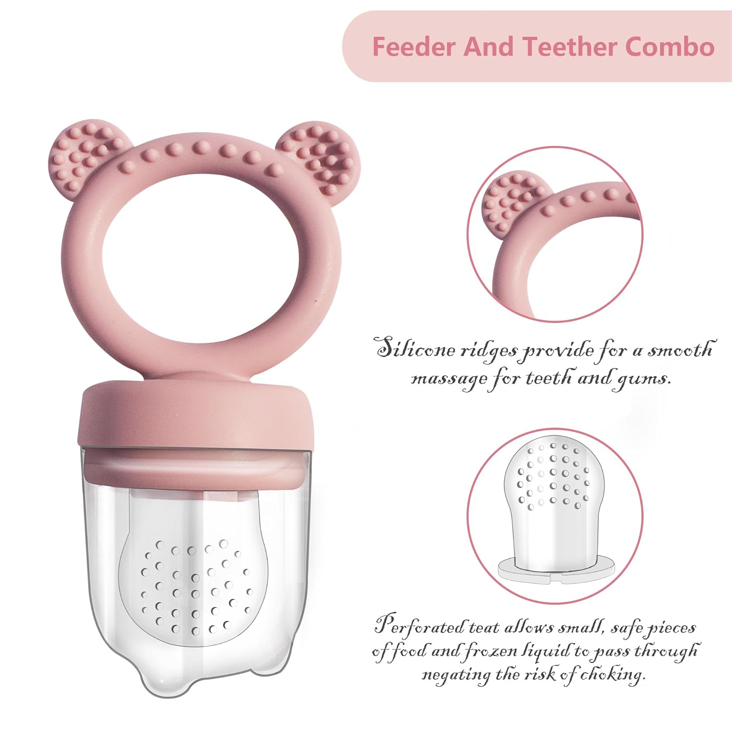 2pcs ชุดหมี Bites ผลไม้ Feeder ให้นมบุตรตู้แช่แข็งถาดอาหารซุปซิลิโคนตู้แช่แข็งถาดซิลิโคน Popsicle แม่พิมพ์