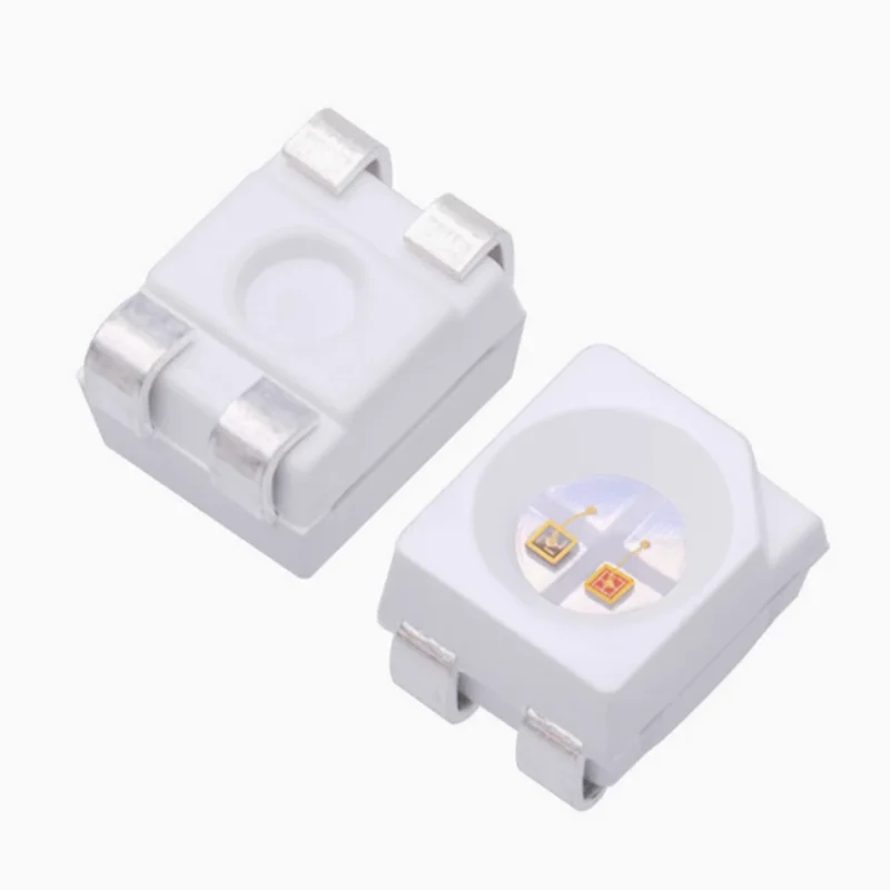 100pcs SMD Patch 3528 Two-color antipole Red Green Red Blue RG/RB white-faced four-pin high-lighted LED Light beads 3528