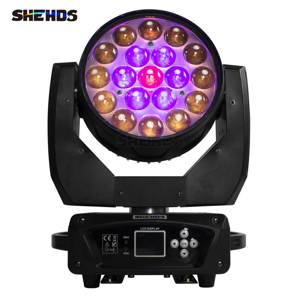 SHEHDS светодиодный луч + мытье 19x15 Вт RGBW зум-освещение для профессиональных сценических выступлений, баров, вечеринок, ночных клубов, диджеев и дискотек