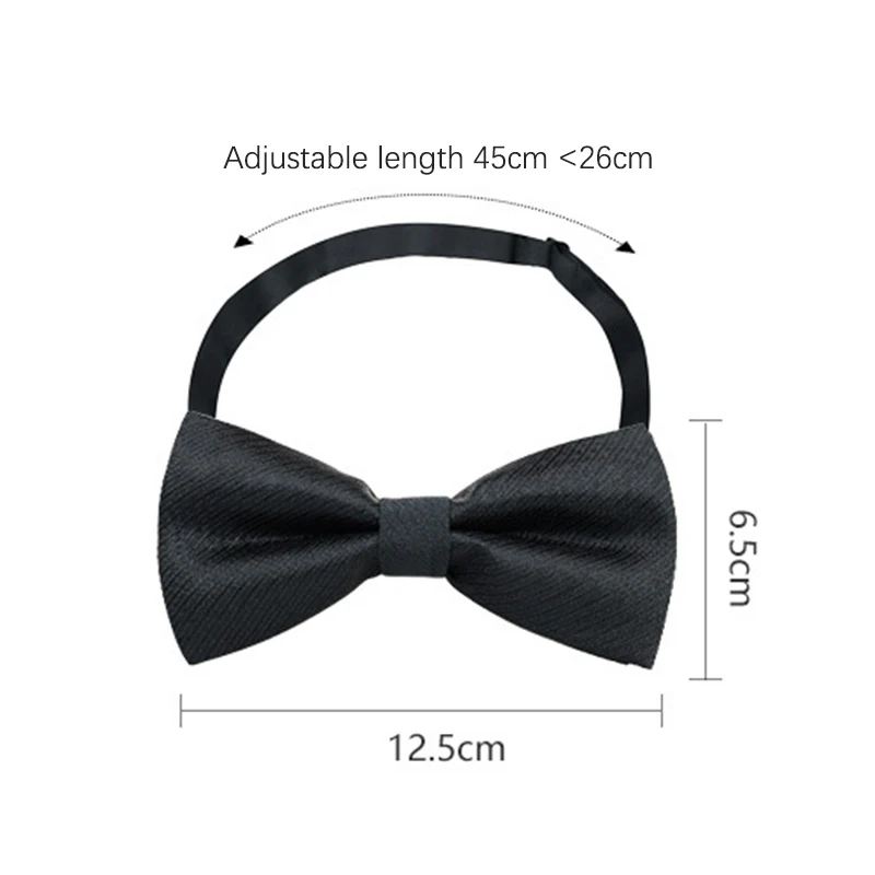 1PCS Bow Ties for Men Wedding Bowtie Black Neck Tie Adjustable Bowknot Classic Butterfly Cravat Adult Double Tie Business Gift