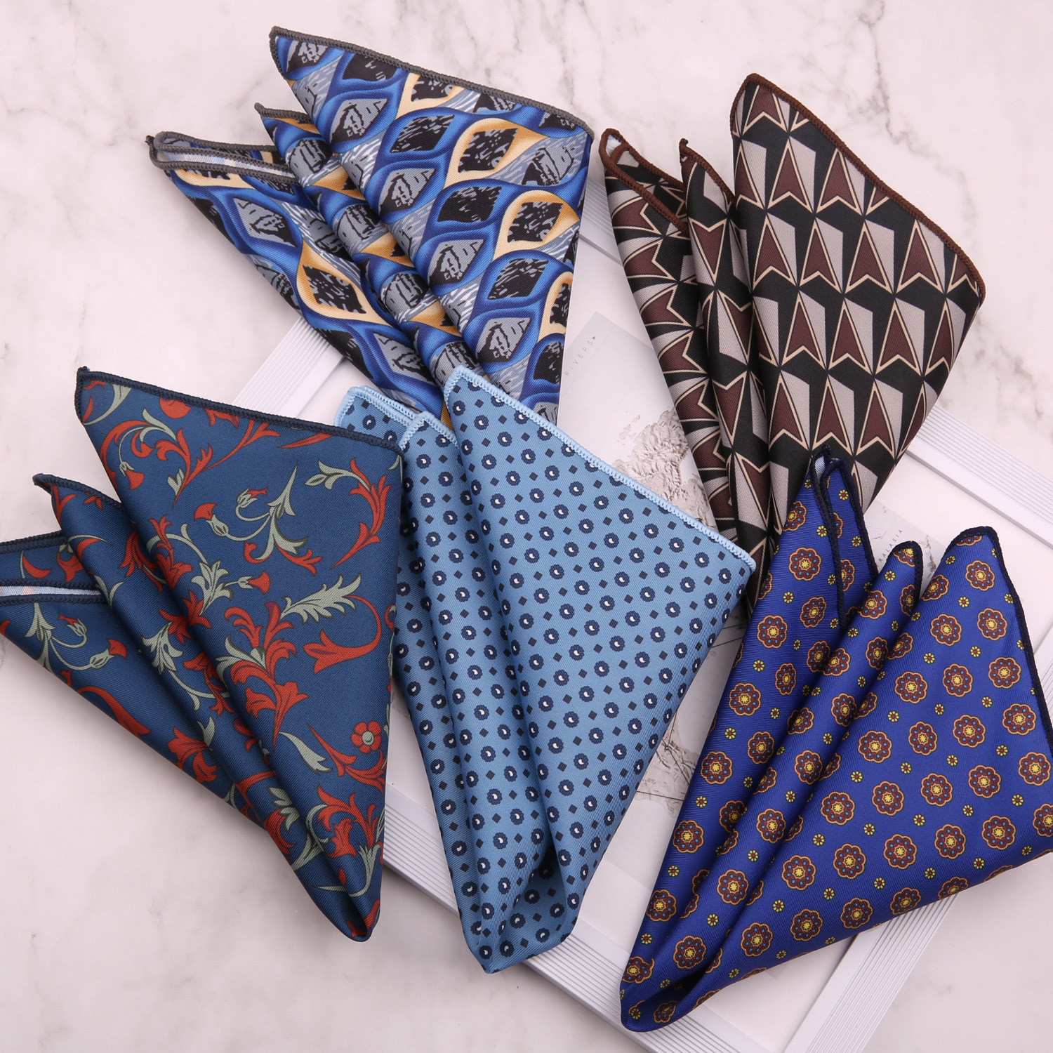 2Pcs männer Tasche Handtuch Brust Taschentuch Business Anzug Bräutigam Digital einseitig Gedruckt Große Quadrat