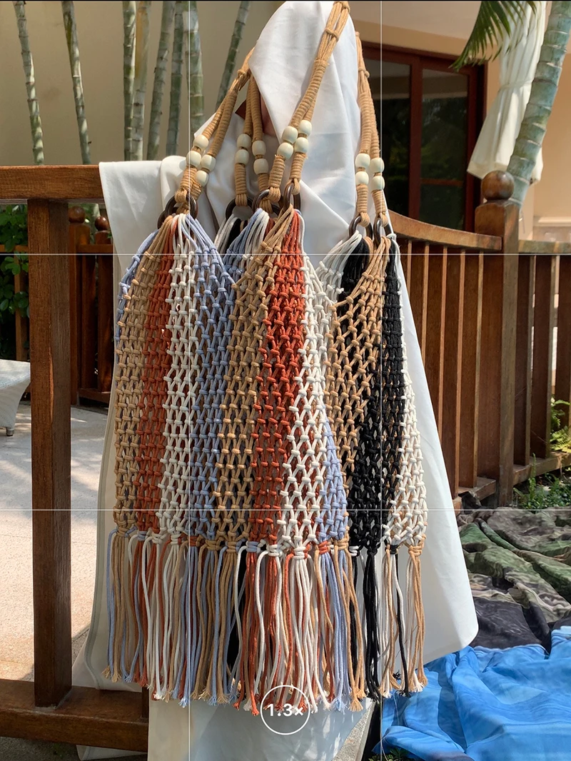 Designer Gevlochten Gehaakte Netto Tas Vrouwen Casual Geweven Zomer Reizen Geweven Strand Emmer Draagtas Portemonnee 2023 nieuwe Handtas