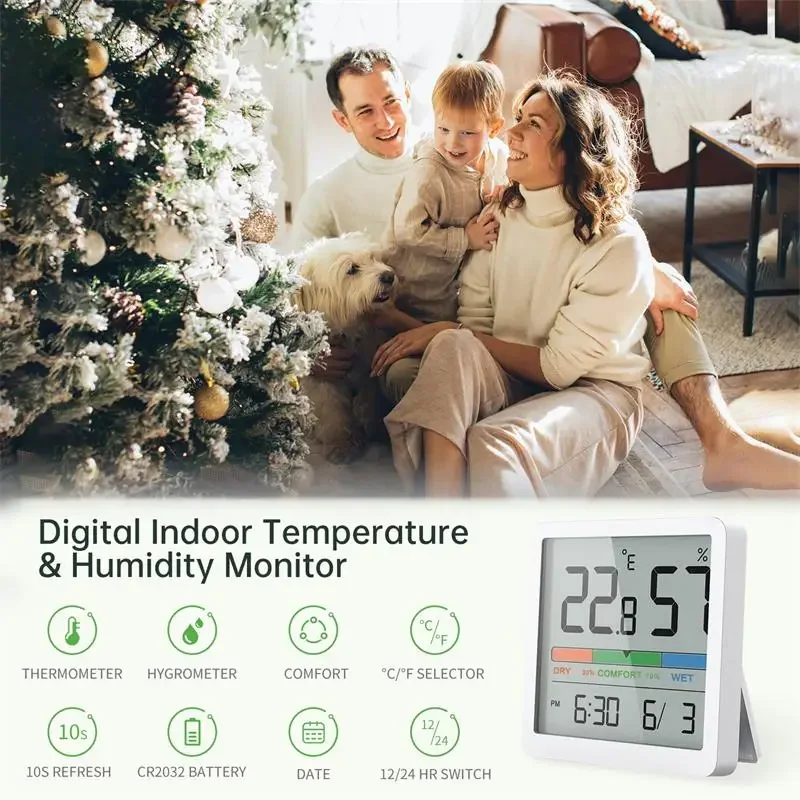 LCD Digital Thermometer Hygrometer Sensor Gauge Weather Station New Digital Home Indoor Temperature Humidity Meter