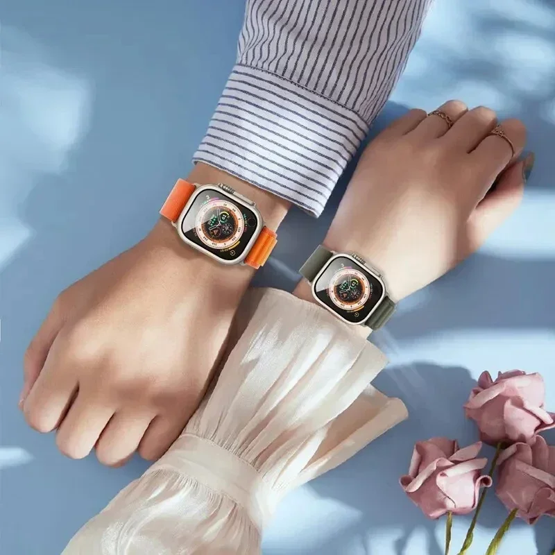 2 個強化ガラス Apple Watch Ultra 49 ミリメートルスクリーンプロテクターアンチスクラッチ HD メタルバンパーフルフィルム IWatch Ultra 49 ミリメートル