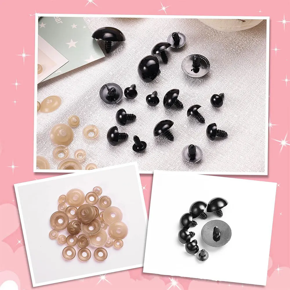 100 stücke 5/8/10/12/14mm Schwarz Kunststoff Sicherheits Augen Für Spielzeug Amigurumi DIY Kit Handwerk Teddybär Spielzeug Auge Puppe Dekoration Zubehör