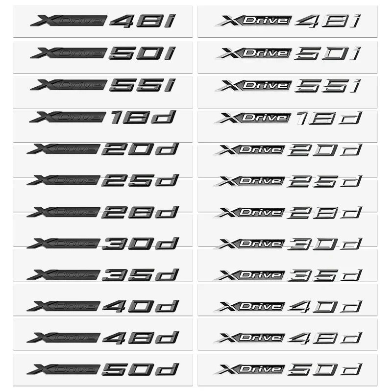 3d xdrive 20d 30d 35d 40d 50d 20i 25i 30i carro fender emblema tronco adesivo para bmw m x1 x3 x4 x5 x6 x7 gt logotipo acessórios