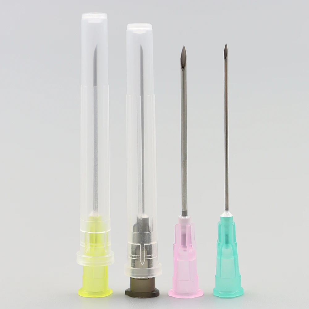 100pcs Dispensing Needles pointed injection needle transparent syringe bayonet needle with transparent cap, glue tool
