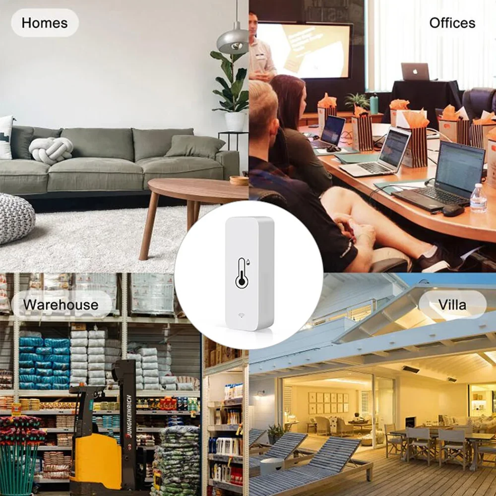 Умный Wi-Fi термометр, измеритель влажности, совместимый с Tuya, контроллер мониторинга комнаты, работающий с Alexa Google Home
