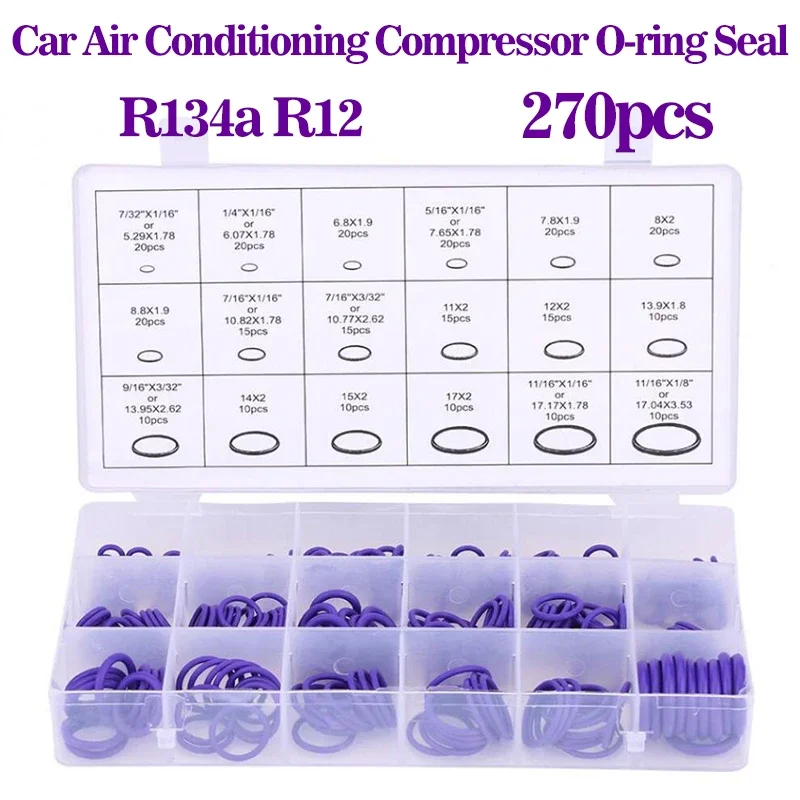 O Ring Set Dichtung Kit R134a R12 HNBR Gummi O-Ringe Sortiment Für Auto Automotive Klimaanlage A/C System Reparatur Werkzeug